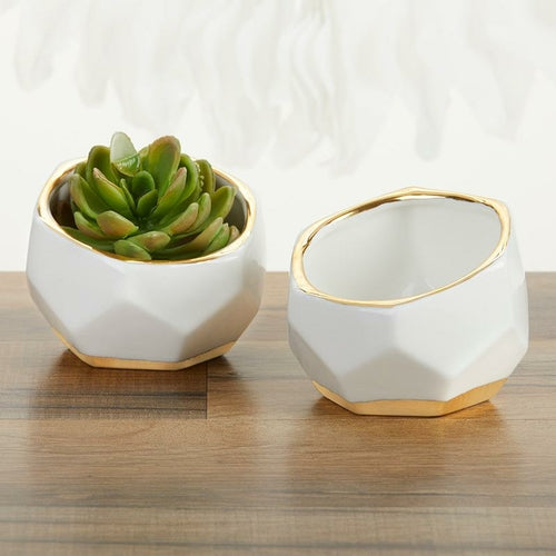 Geometric Ceramic Planter - Small (Set of 2)