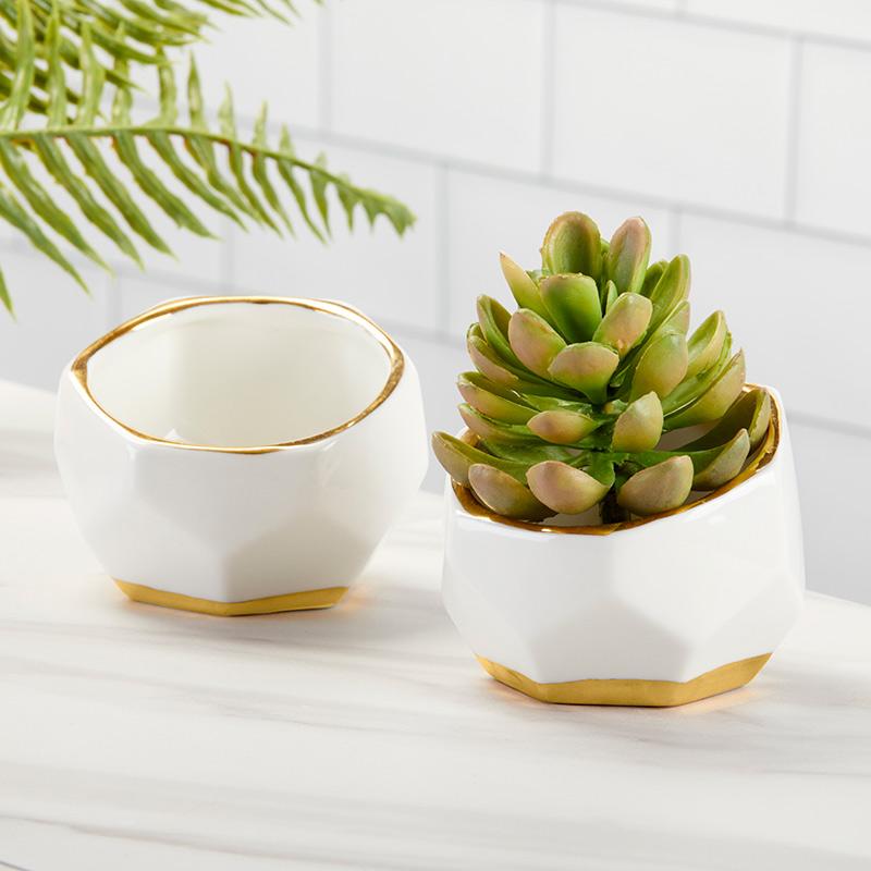 Geometric Ceramic Planter - Small (Set of 2)